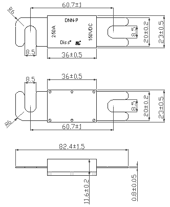 Fusibile automobilistico a corrente forte DC32V DC58V DC80V per il fusibile tagliato basso di capacità