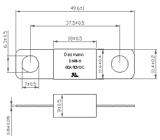 Fusibile automobilistico a corrente forte DC32V DC58V DC80V per il fusibile tagliato basso di capacità