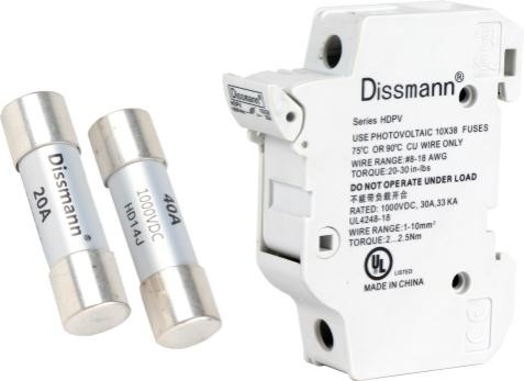 Fusibile ceramico del sistema di accumulo di energia, fusibile solare fotovoltaico 10x38 con supporto